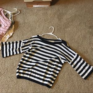 Striped bell sleeve shirt